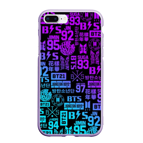 Чехол для iPhone 7Plus/8 Plus матовый BTS, цвет светло-сиреневый