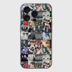 Чехол для iPhone 16 Pro Max силиконовый с защитой камеры BTS Collage