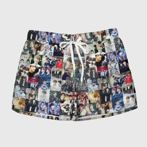 Женские шорты 3D BTS Collage Фото 01 Женские шорты 3D BTS Collage Фото 01