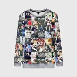Женский свитшот 3D BTS Collage