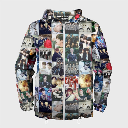 Мужская ветровка 3D BTS Collage Фото 01 Мужская ветровка 3D BTS Collage Фото 01