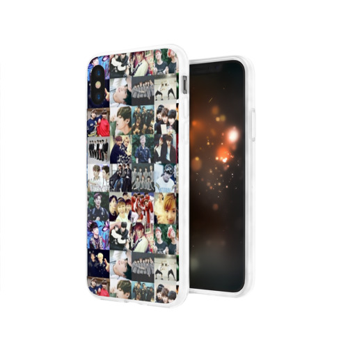 Чехол для Apple iPhone X силиконовый глянцевый BTS Collage Фото 01 Чехол для Apple iPhone X силиконовый глянцевый BTS Collage Фото 01