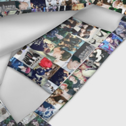 Сумка с принтом BTS Collage для любого человека, вид спереди №3. Цвет основы: белый