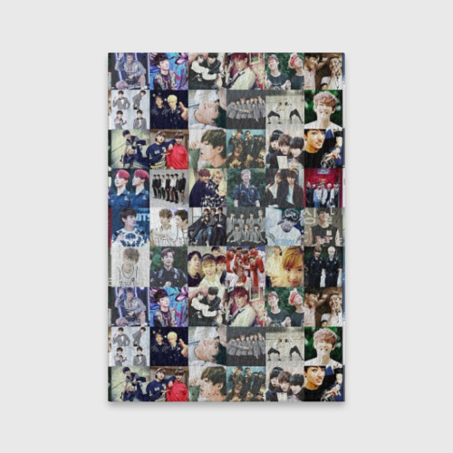 Обложка для паспорта матовая кожа BTS Collage Фото 01 Обложка для паспорта матовая кожа BTS Collage Фото 01