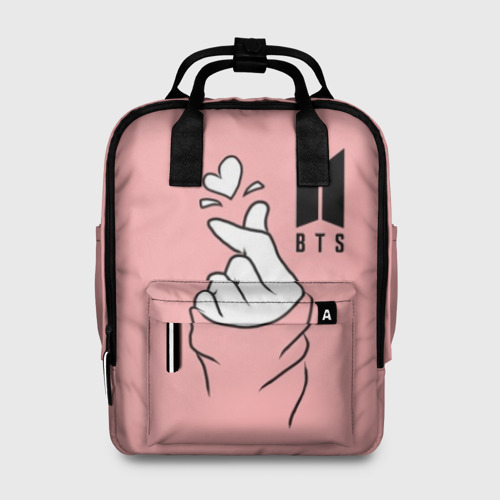 Женский рюкзак 3D с принтом BTS, вид спереди #2