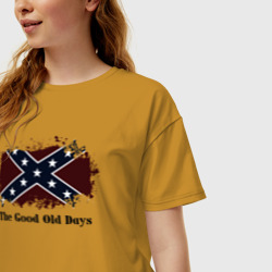 Женская футболка хлопок Oversize Old Days of Confederation - фото 2