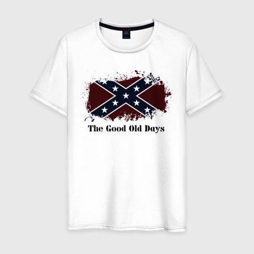 Мужская футболка из хлопка с принтом Old Days of Confederation, вид спереди №1