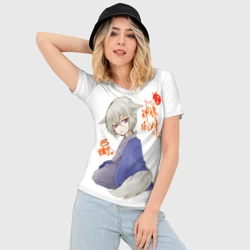 Женская футболка 3D Slim Очень приятно Бог - фото 2