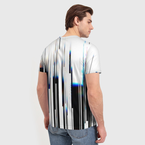 Мужская футболка 3D Абстракция Глитч, цвет 3D печать - фото 4