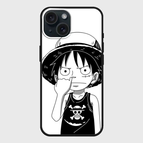 Чехол силиконовый для Apple iPhone 15 матовый Палец в носу One Piece