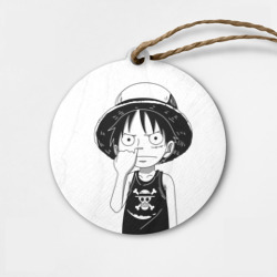 Деревянная игрушка круг Палец в носу One Piece