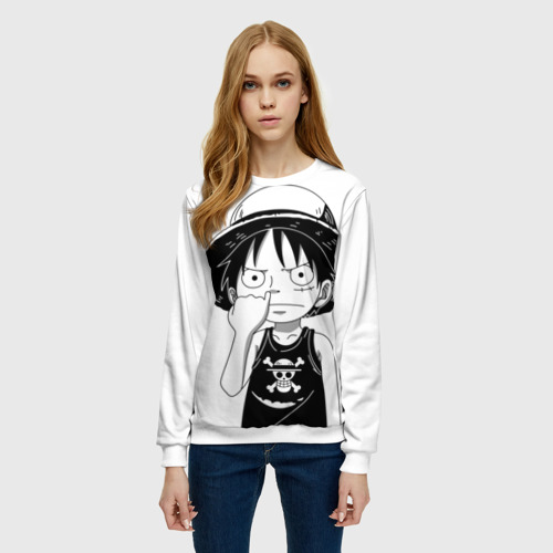 Женский свитшот 3D Палец в носу One Piece, цвет 3D печать - фото 3