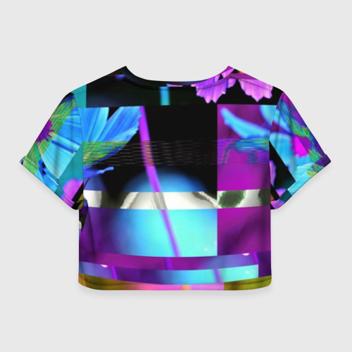 Женская футболка Crop-top 3D Весна геометрия, цвет 3D печать - фото 2