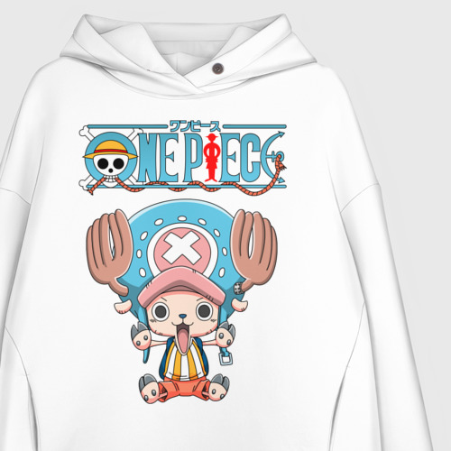 Женское худи Oversize хлопок Tony chopper, цвет белый - фото 3