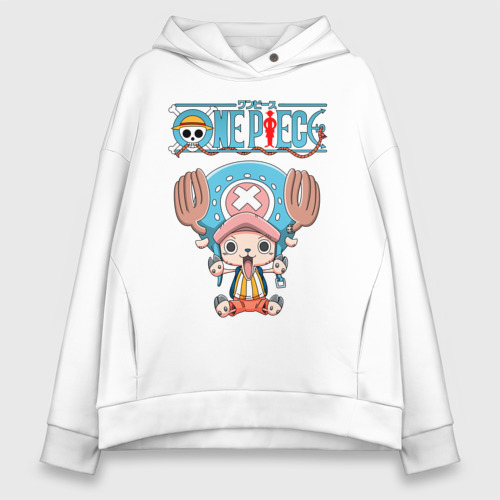 Женское худи Oversize хлопок Tony chopper, цвет белый