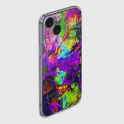 Чехол для iPhone 15 силиконовый с защитой камеры Буйство цвета - фото 2