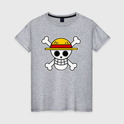 Женская футболка хлопок One Piece скелет