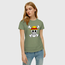 Женская футболка хлопок One Piece скелет - фото 2