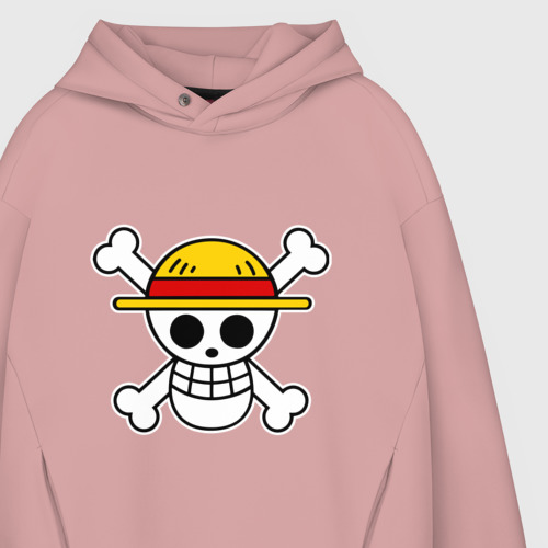 Мужское худи Oversize хлопок One Piece скелет в шялпе - фото 4