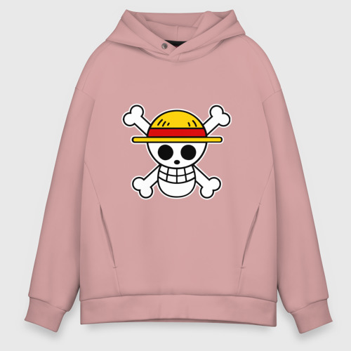 Мужское худи Oversize хлопок One Piece скелет в шялпе