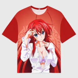 Мужская футболка oversize 3D High School DxD, Риас