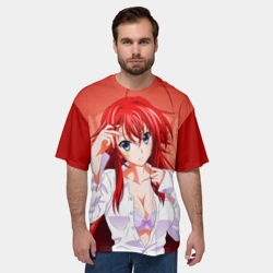 Мужская футболка oversize 3D High School DxD, Риас - фото 2
