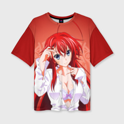 Женская футболка oversize 3D High School DxD, Риас