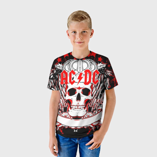 Детская футболка 3D с принтом AC/DC, фото на моделе #1