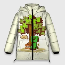 Женская зимняя куртка Oversize Майнкрафт, Крипер