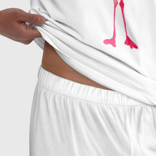 Мужская пижама хлопок Фламинго, цвет белый - фото 6