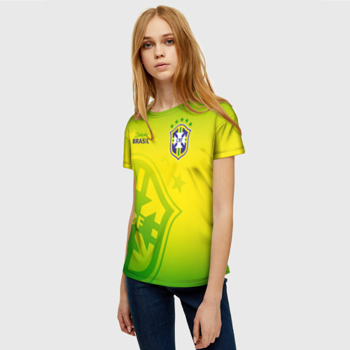 Женская футболка 3D Бразилия, цвет 3D печать - фото 3
