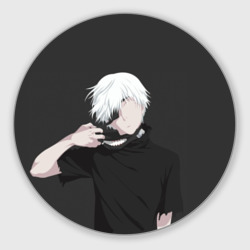 Круглый коврик для мышки Kaneki Ken снимает маску