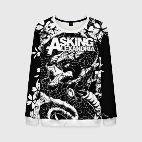 Мужской свитшот 3D Asking Alexandria, цвет белый