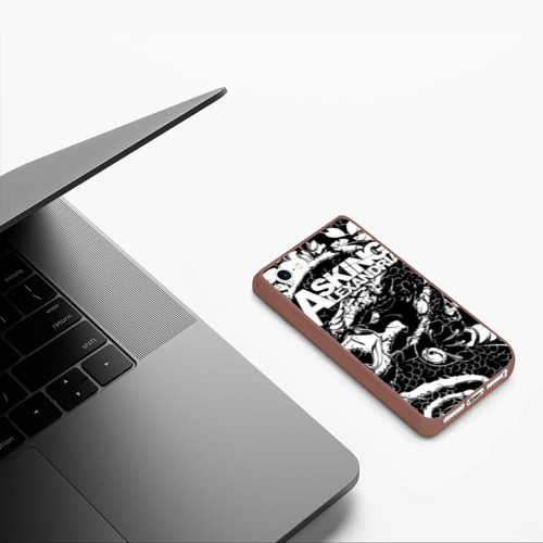 Чехол для iPhone 5/5S матовый Asking Alexandria, цвет коричневый - фото 5