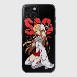 Чехол для iPhone 15 силиконовый с защитой камеры Асуна, Мастера меча онлайн