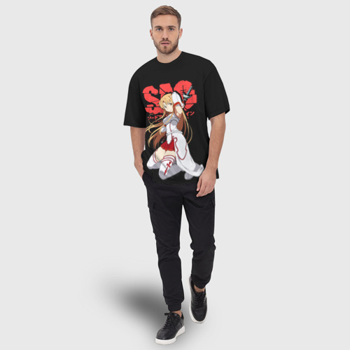 Мужская футболка oversize 3D Асуна, Мастера меча онлайн, цвет 3D печать - фото 5