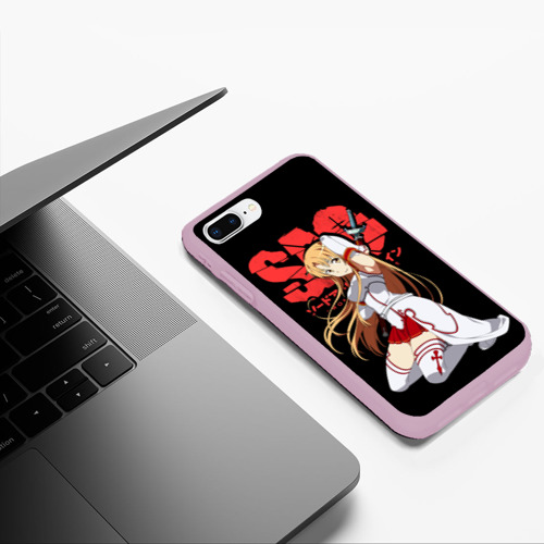 Чехол для iPhone 7Plus/8 Plus матовый Асуна, Мастера меча онлайн, цвет розовый - фото 5