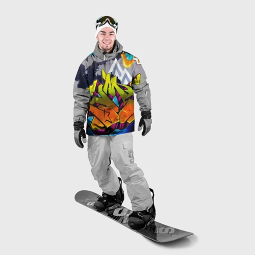 Накидка на куртку 3D Неоновое граффити