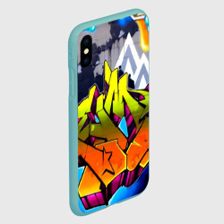 Чехол для iPhone XS Max матовый Неоновое граффити - фото 2