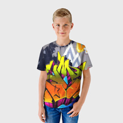Детская футболка 3D Неоновое граффити - фото 2