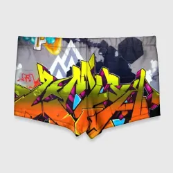 Мужские купальные плавки 3D Неоновое граффити - фото 2