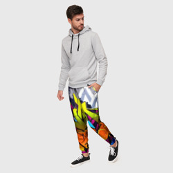 Мужские брюки 3D Неоновое граффити - фото 2