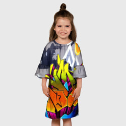 Детское платье 3D Неоновое граффити - фото 2