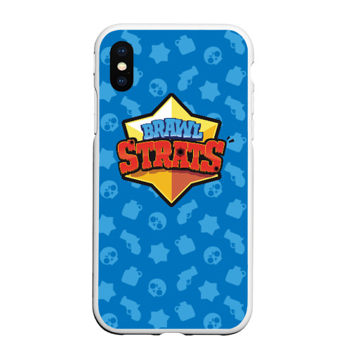 Чехол для iPhone XS Max матовый Brawl Stars, цвет белый