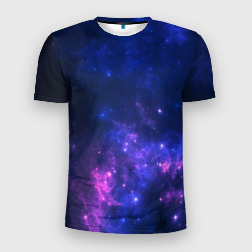 Мужская футболка 3D Slim Неоновый космос, цвет 3D печать