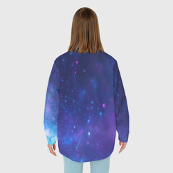 Рубашка с принтом Космос для любого человека, вид сзади №2. Цвет основы: белый