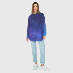 Рубашка с принтом Космос для любого человека, вид спереди №3. Цвет основы: белый