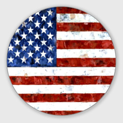 Круглый коврик для мышки США флаг
