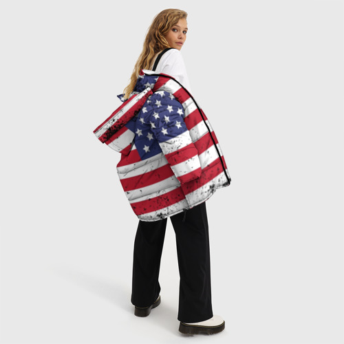 Женская зимняя куртка Oversize США, цвет красный - фото 5