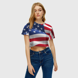 Женская футболка Crop-top 3D USA - фото 2